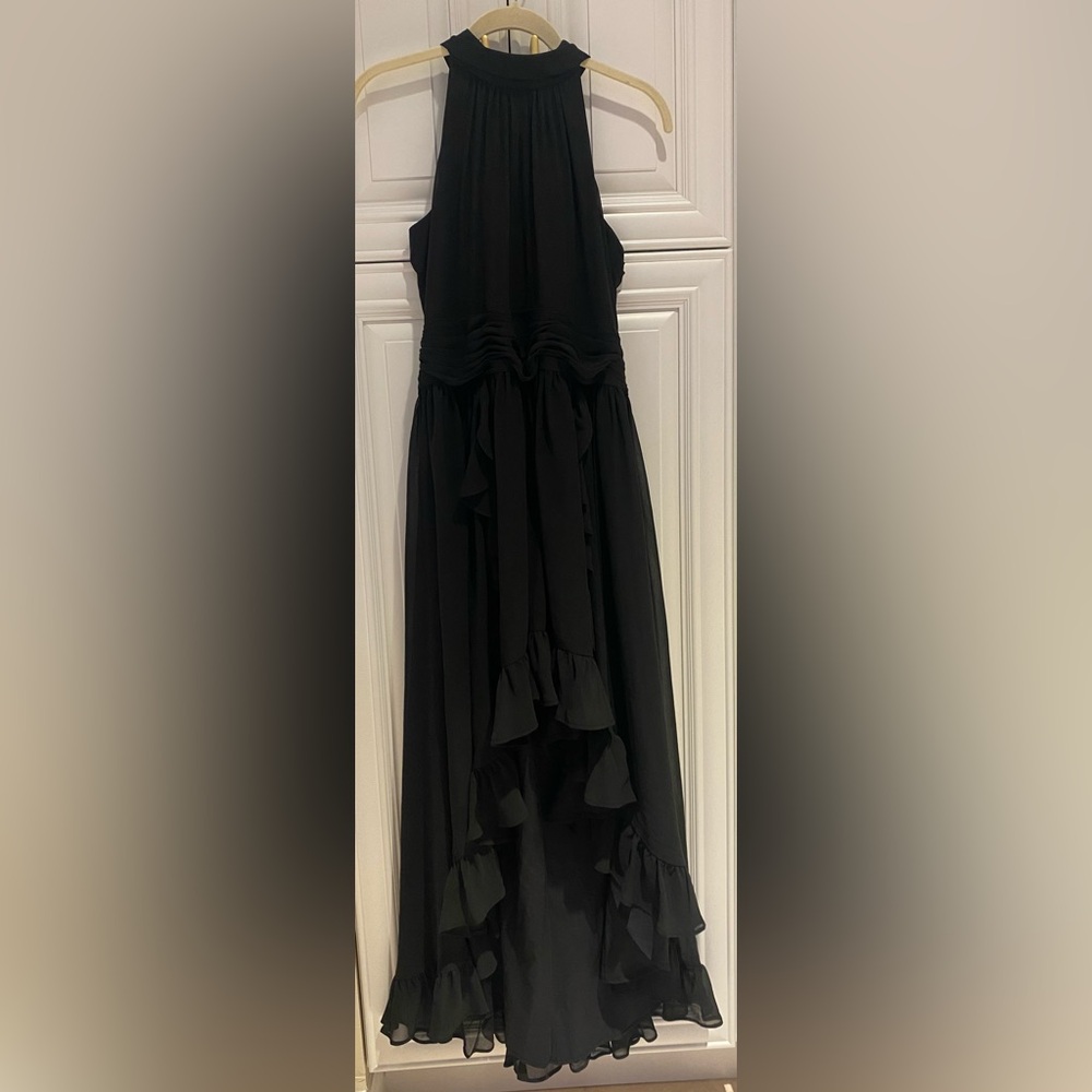 Karl Lagerfeld Black Dress with Ruffle Accents